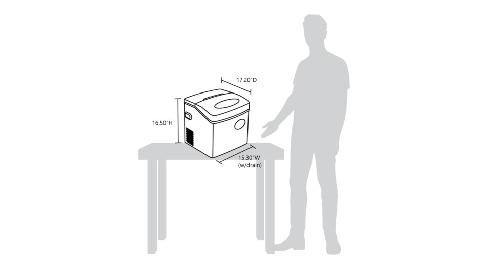 NewAir 50 lbs. Countertop Ice Maker, Black / Stainless Steel, AI-215SS