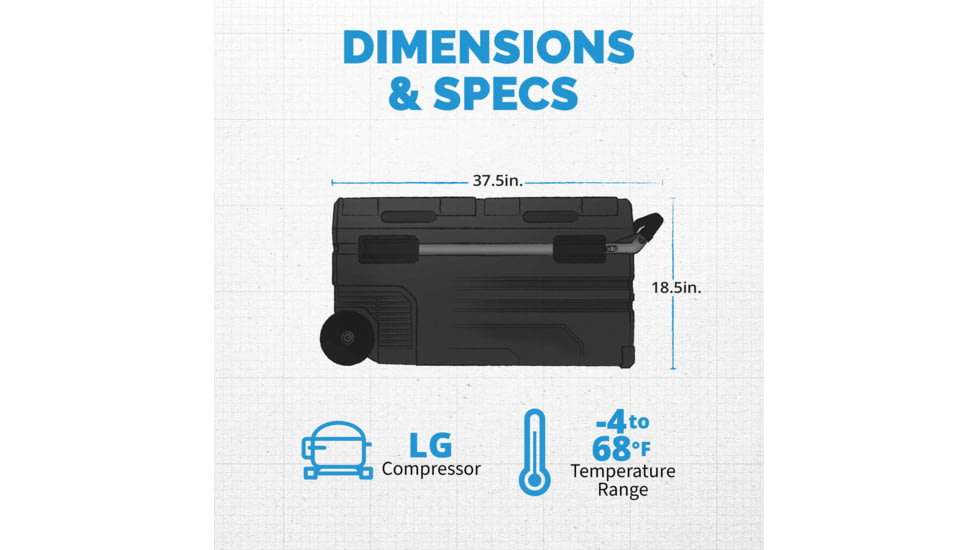 NewAir 80 Qt. Portable 12v/24v Electric Fridge/Freezer, Black, NPR080GA00