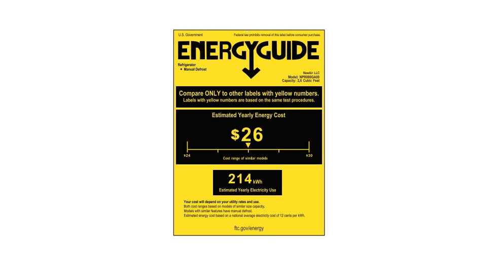 NewAir 80 Qt. Portable 12v/24v Electric Fridge/Freezer, Black, NPR080GA00