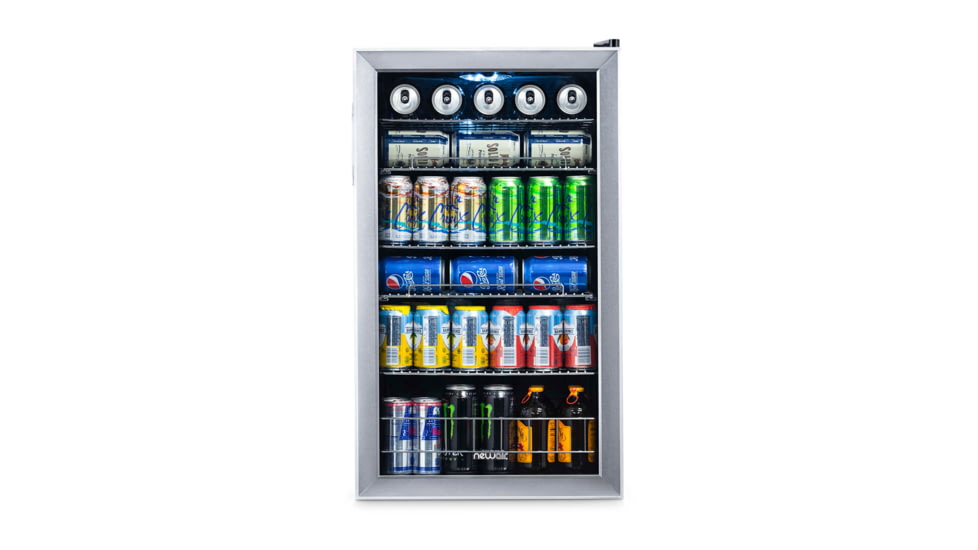 NewAir Can Freestanding Beverage Fridge - 126 Cans, Black / Stainless Steel, AB-1200