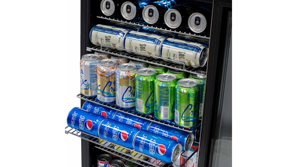 NewAir Can Freestanding Beverage Fridge - 126 Cans, Black / Stainless Steel, AB-1200