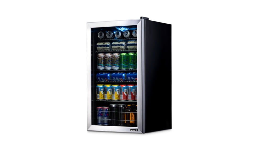 NewAir Can Freestanding Beverage Fridge - 126 Cans, Black / Stainless Steel, AB-1200