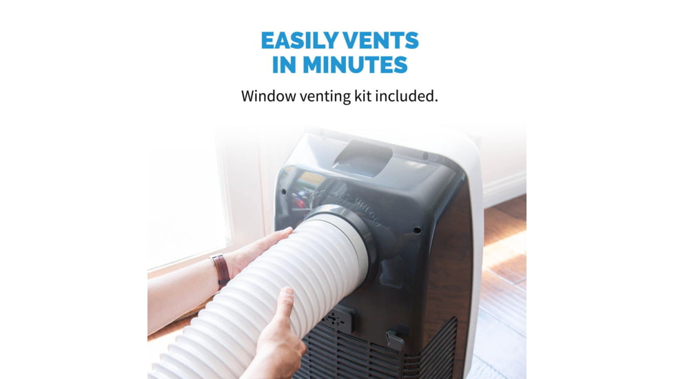 NewAir Compact Portable Air Conditioner, White / Black, 7,500 BTUs Cools 200 sq ft, NAC08KWH00