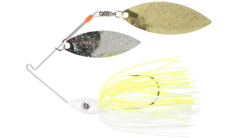 Nichols Lures Pulsator Metal Flake Spinnerbait, Chartreuse &amp; White Nickel Gold, 1/2oz, 64-12