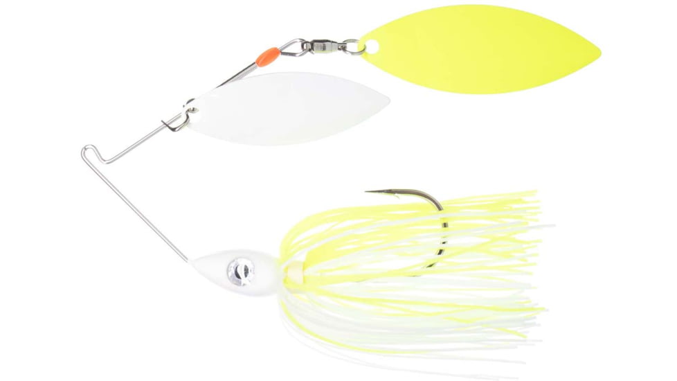 Nichols Lures Pulsator Metal Flake Spinnerbait, White &amp; Chartreuse, 1/2oz, 20-12