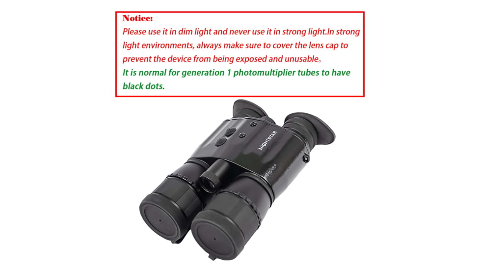 NightStar 2x42mm Night Vision Binocular, Gen 1, 32-36lp/mm, Black, NS42242CC