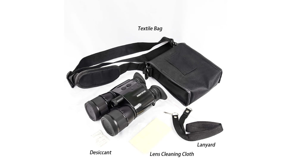 NightStar 2x42mm Night Vision Binocular, Gen 1, 32-36lp/mm, Black, NS42242CC