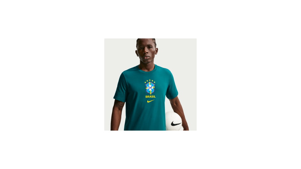 Nike Brazil Nike Mens Soccer T-Shirt in Green IH2174-381, Green, 2XL, male, 1015871692-00198729210524