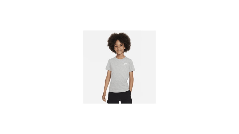 Nike Nike Sportswear Little Kids Embroidered Futura T-Shirt in Grey 86C545-042, Grey, 4, male, 1014410973-00009328926238