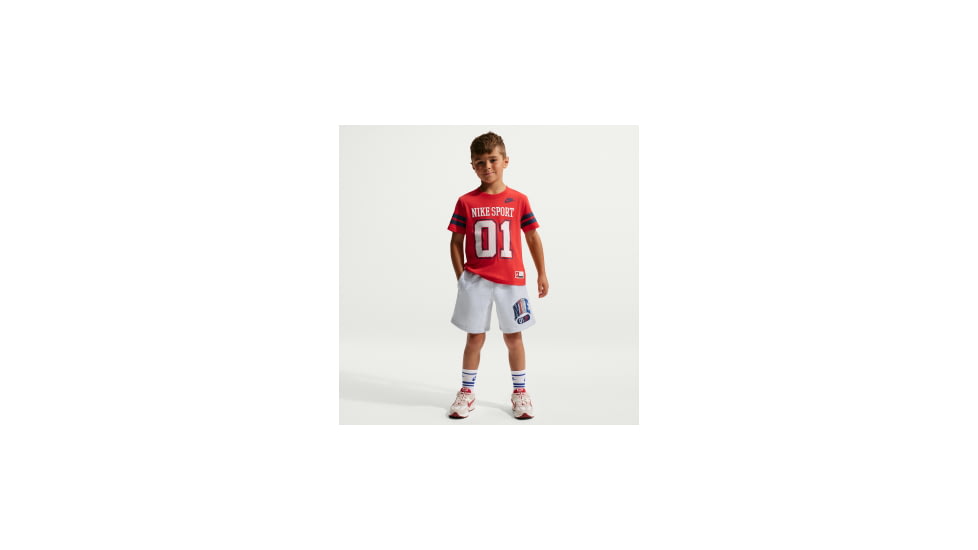 Nike Nike Sportswear Little Kids Multisport Fleece Shorts in White 86P208-X58, White, 5, male, 1016056356-00199016121226