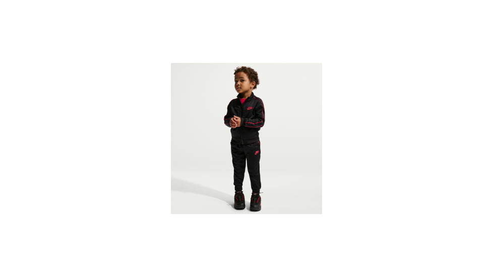 Nike Nike Toddler Dri-FIT Lifestyle 2-Piece Full-Zip Propus Piping Set in Black 76P280-023, Black, 3T, male, 1016056770-00199016267764