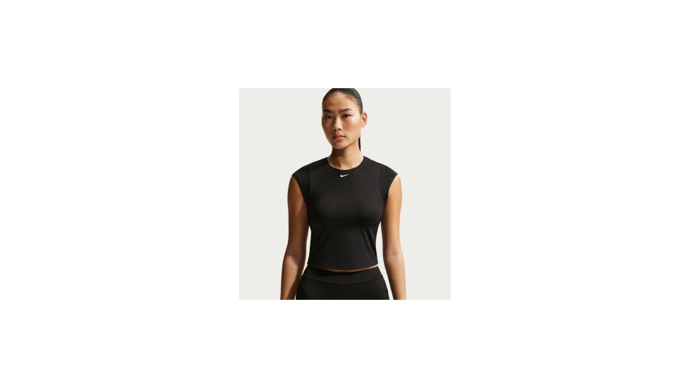 Nike Nike Womens Swim Effortless Essential Cap Sleeve Swim Top in Black NESSG237-001, Black, L, female, 1016000712-00017371226137