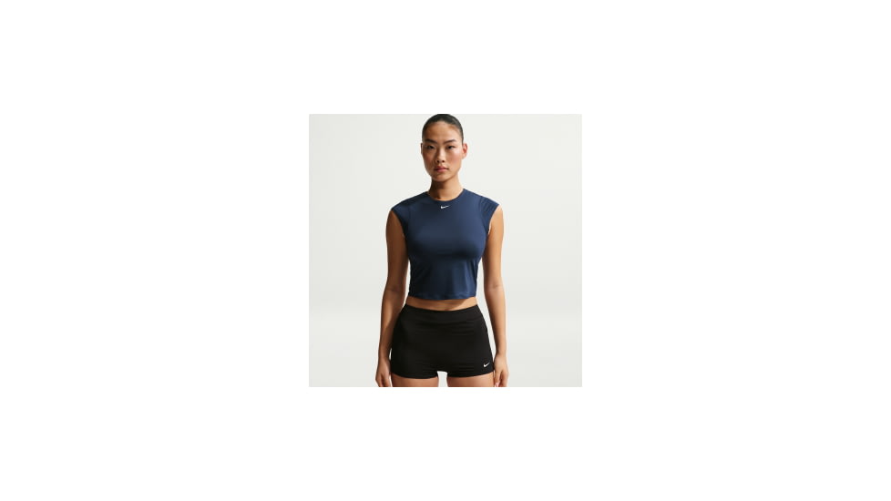 Nike Nike Womens Swim Effortless Essential Cap Sleeve Swim Top in Blue NESSG237-440, Blue, XL, female, 1016000669-00017371226267