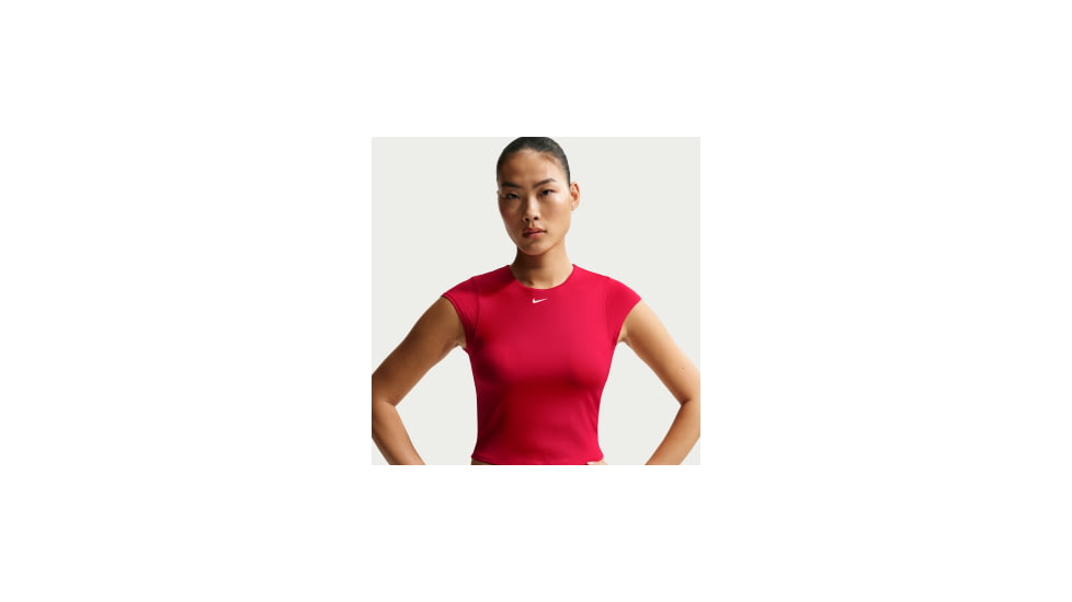 Nike Nike Womens Swim Effortless Essential Cap Sleeve Swim Top in Red NESSG237-642, Red, XL, female, 1016000577-00017371226380