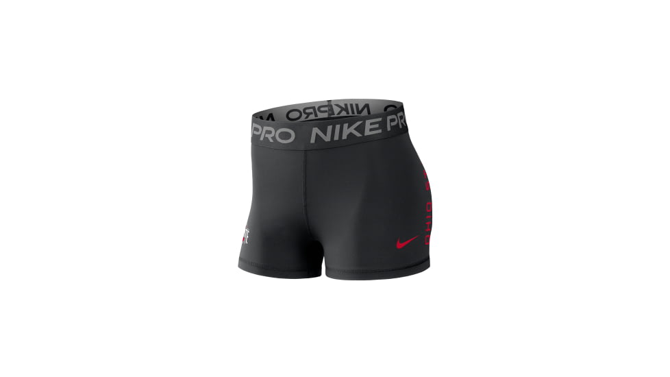 Nike Ohio State Pro Nike Womens Dri-FIT College Mid-Rise Shorts in Black 04PR00AOH-5KT, Black, M, female, 1016090707-00199296998808