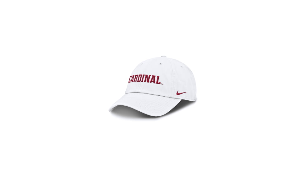 Nike Stanford Cardinal Core Club Mascot Wordmark Nike Mens College Adjustable Hat in White NC0110ASDN-V72, White, One Size, male, 1015802449-00197553743901