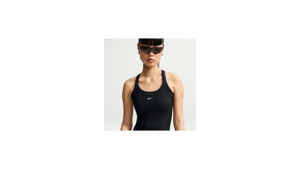 Nike Womens Nike Sportswear Chill Knit Tight Mini-Rib Tank Top in Black IM8383-010, Black, XS, female, 1015940074-00198961011231
