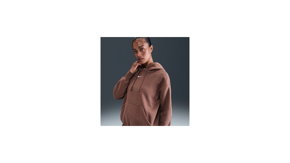 Nike Womens Nike Sportswear Phoenix Fleece Oversized Pullover Hoodie in Brown DQ5860-265, Brown, L, female, 1015769871-00198484918345