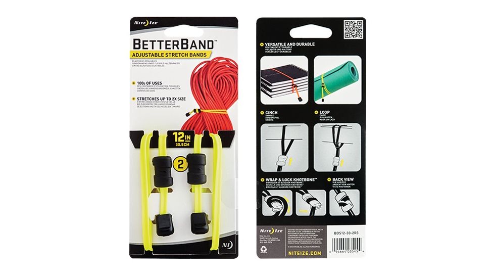 Nite Ize BetterBand Adjustable Stretch Band,12in,Neon Yellow BDS12-33-2R3