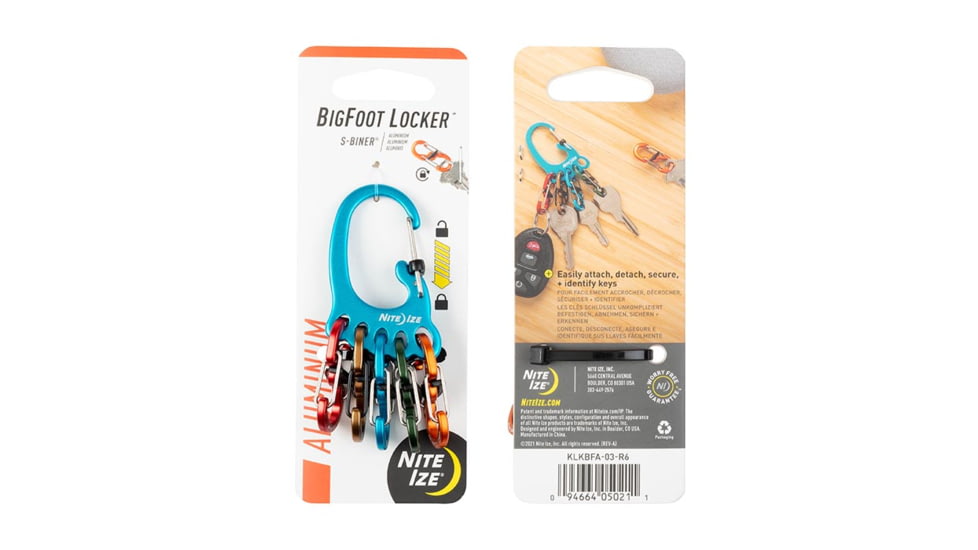 Nite Ize BigFoot Locker KeyRack Aluminum, Assorted, KLKBFA-03-R6