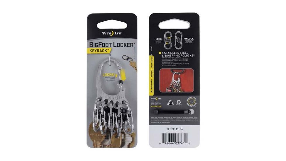 Nite Ize BigFoot Locker KeyRack, Stainless KLKBF-11-R6