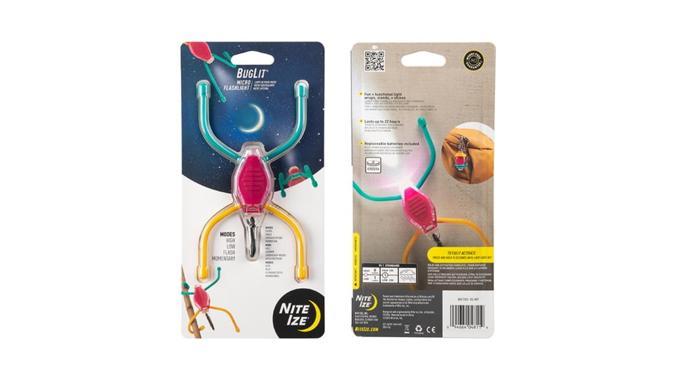 Nite Ize BugLit Micro Flashlight, Red/Teal/Yellow, BGT02-10-R7