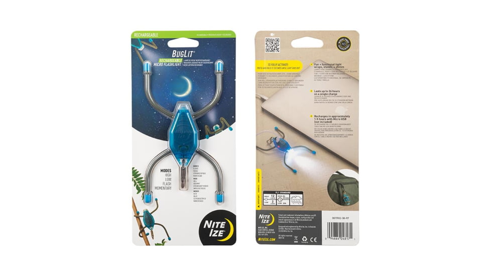 Nite Ize BugLit Rechargeable Micro Flashlight, Bright Blue, BGTR02-38-R7