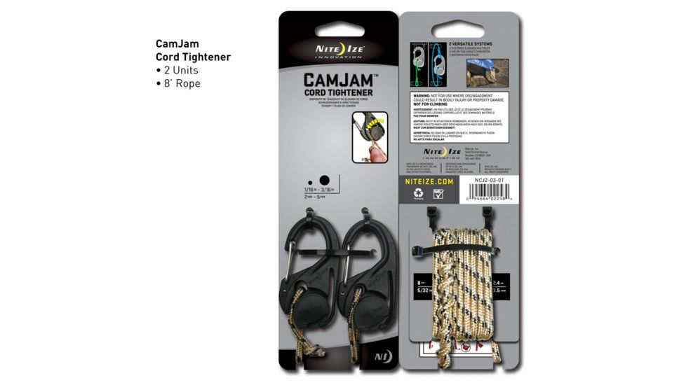 Nite Ize CamJam Cord Tightener w/ Rope - 2 Pack NCJ2-03-01
