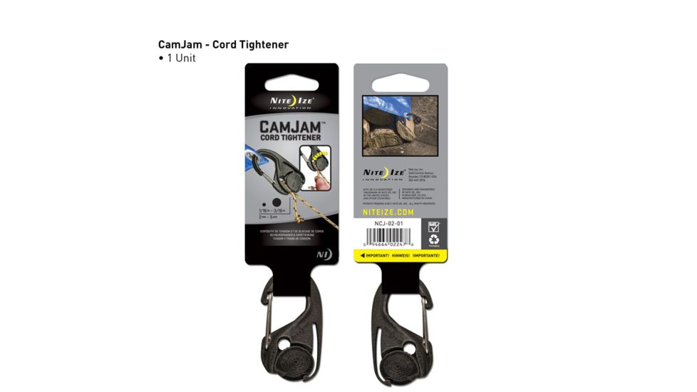 Nite Ize CamJam Cord Tightener w/ Rope - Single pack NCJ-02-01