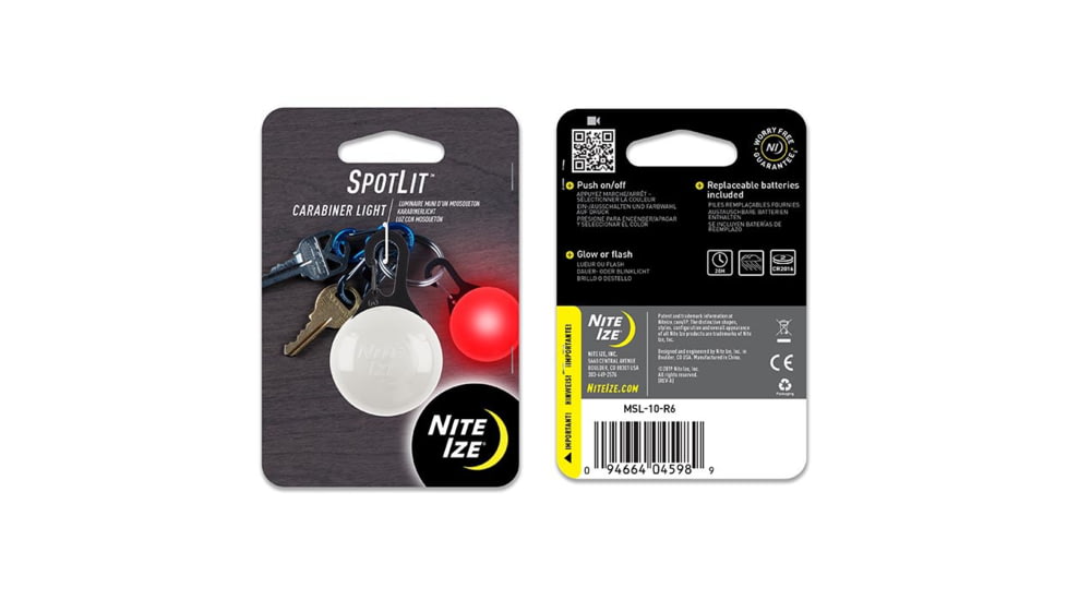 Nite Ize Carabiner Light, Red/Black Gates, MSL-10-R6