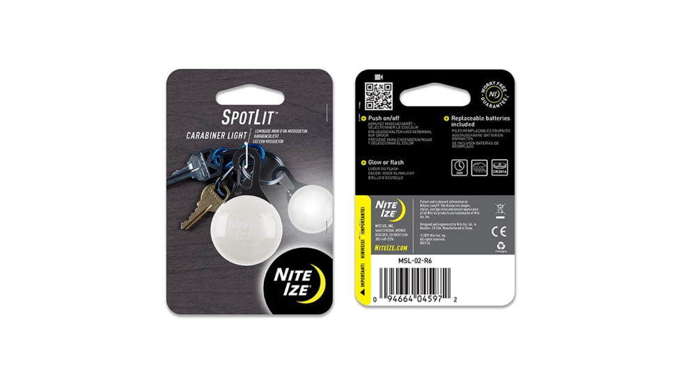 Nite Ize Carabiner Light, White/Black Gates, MSL-02-R6