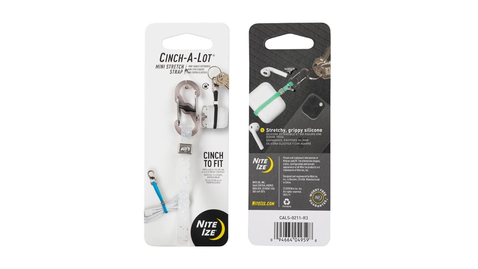 Nite Ize Cinch-A-Lot Mini Stretch Strap, White Sparkle, Mini, CALS-0211-R3