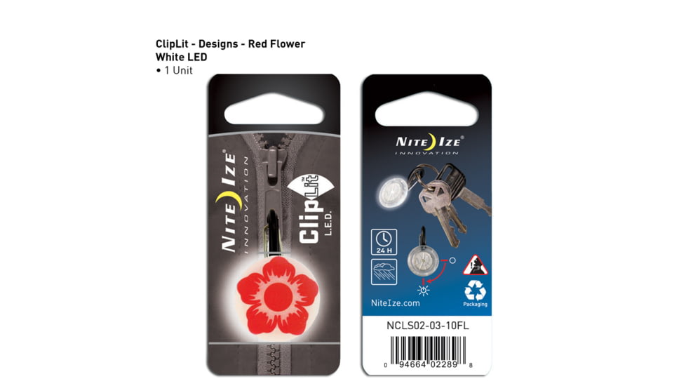 Nite Ize ClipLit Designs - Red Wild Flower/White NCLS02-03-10FL