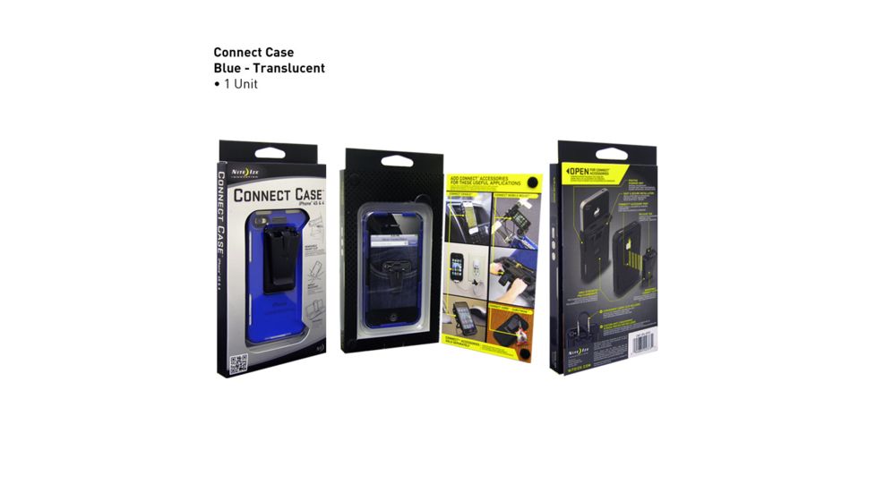 Nite Ize Connect Case for Iphone 4 &amp; 4S, Blue Translucent CNT-IP4-03TC
