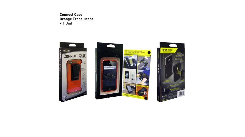 Nite Ize Connect Case for Iphone 4 &amp; 4S, Orange Translucent CNT-IP4-19TC