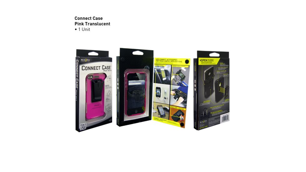 Nite Ize Connect Case for Iphone 4 &amp; 4S, Pink Translucent CNT-IP4-12TC