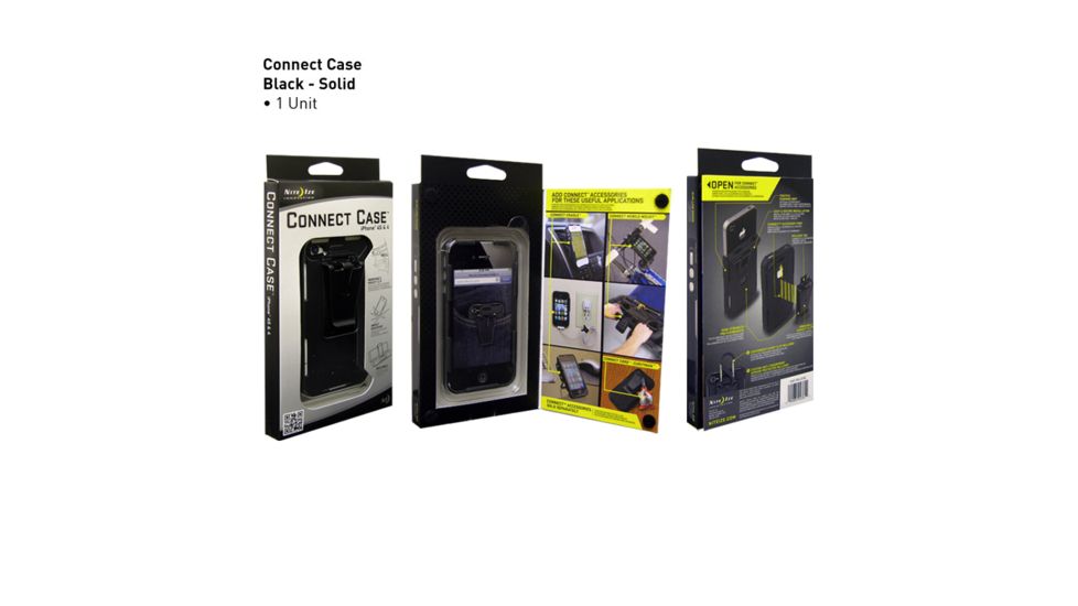 Nite Ize Connect Case for Iphone 4 &amp; 4S, Solid Black CNT-IP4-01SC