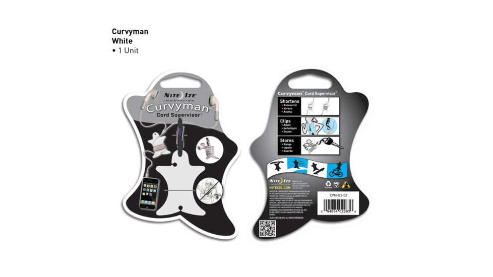 Nite Ize Cord Organizer Curvyman, White CVM-03-02