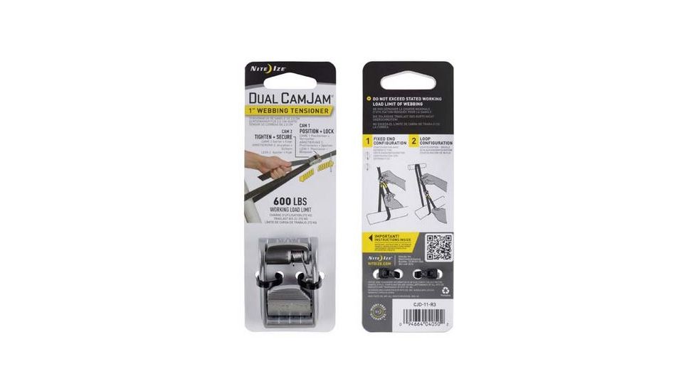 Nite Ize Dual CamJam 1in Webbing Tensioner, Stainless, CJD-11-R3