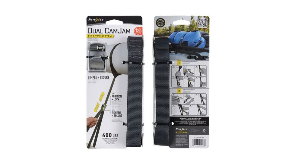 Nite Ize Dual CamJam Tie Down System, 12 FT, CJD12-09-R3