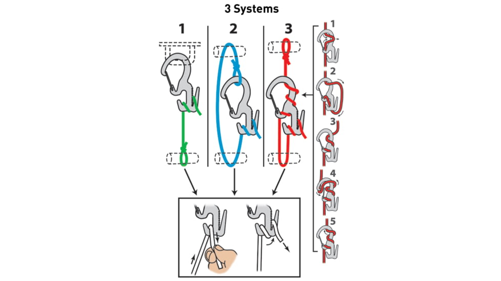 Nite Ize Figure 9 Carabiner Tensioning Tool, Black, Small, 2 Pack w/ Rope C9S-03-TP01