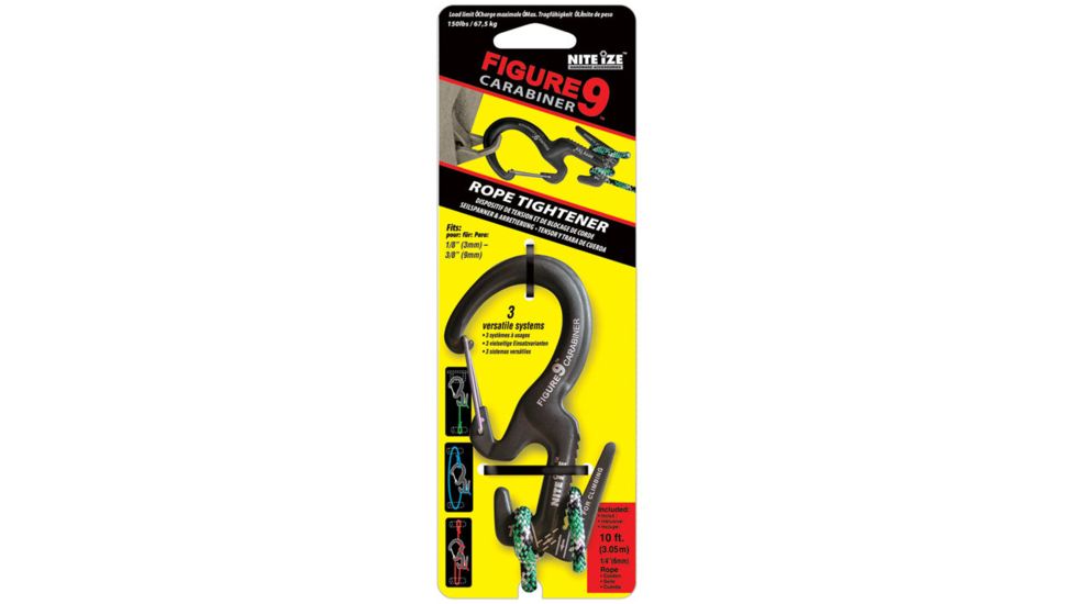 Nite Ize Figure 9 Carabiner Tool Large Black Single Pack C9L-03-01