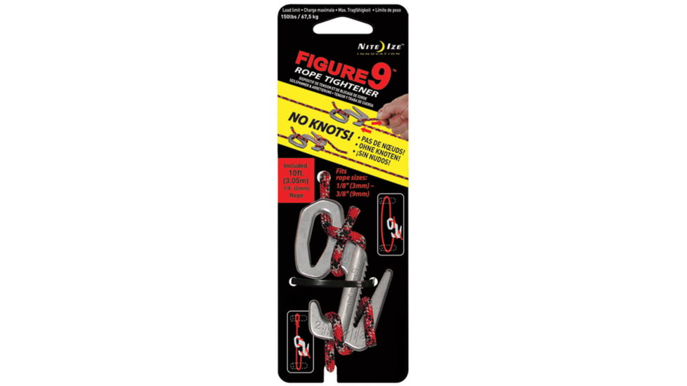 Nite Ize F9L-03-09 Figure 9 Rope Tightener/Tensioning Tool - Large - Single Pack w/ Rope