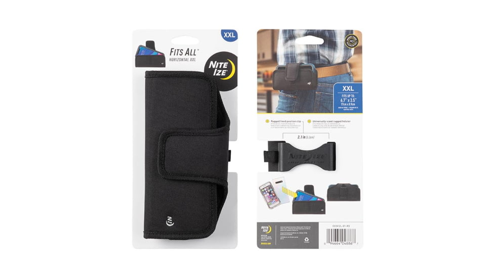 Nite Ize Fits All Horizontal Phone Case, Black, XXL, CCSF2L-01-R3