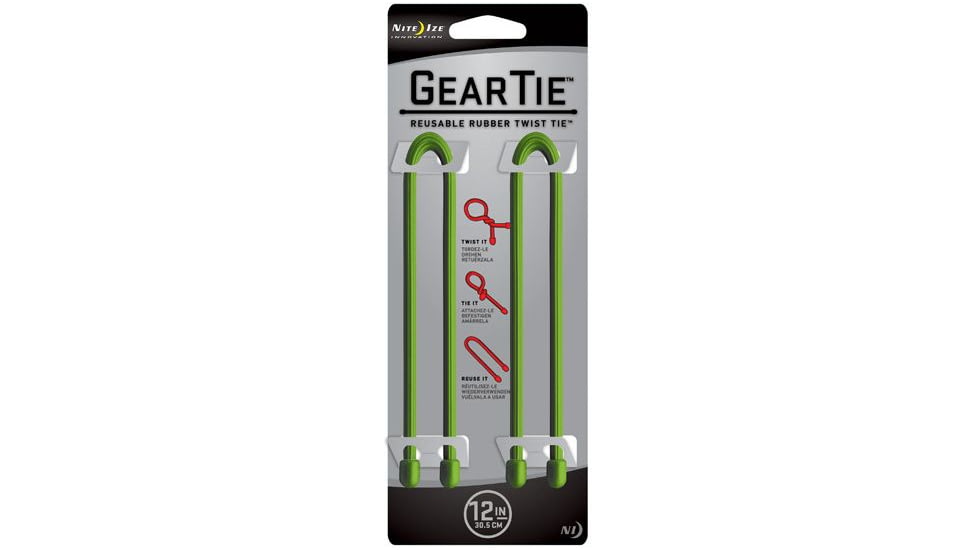 Nite Ize Gear Tie 12in Lime 2pk