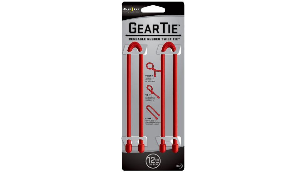 Nite Ize Gear Tie 12in Red 2pk