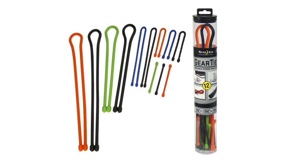 Nite Ize Gear Tie Assortment Bag, Pack of 8 GAB-M1-R8