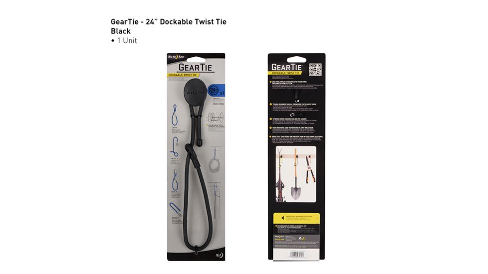 Nite Ize Gear Tie Dockable Twist Tie 24in,Black GLK24-01-R3