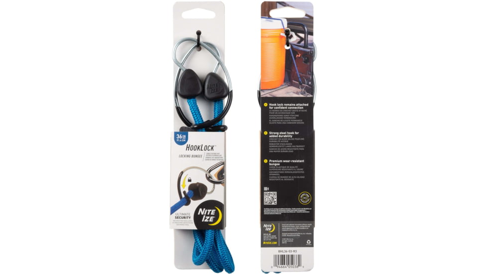 Nite Ize Hooklock Locking Bungee, Blue - BHL36-03-R3
