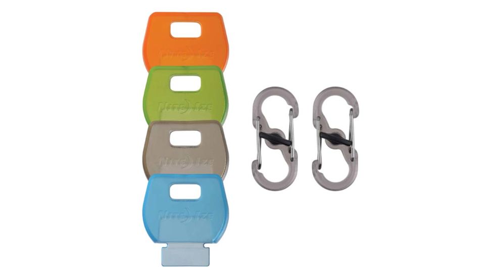 Nite Ize IdentiKey - 4 Pack with 2 S-Biner MicroLocks, Assorted, KIDC-M1-4R7